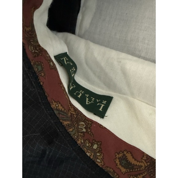 Ralph Lauren Pleated Front Dress Pants Men's Size 40X30 Black Check 100% Wool - Picture 4 of 8